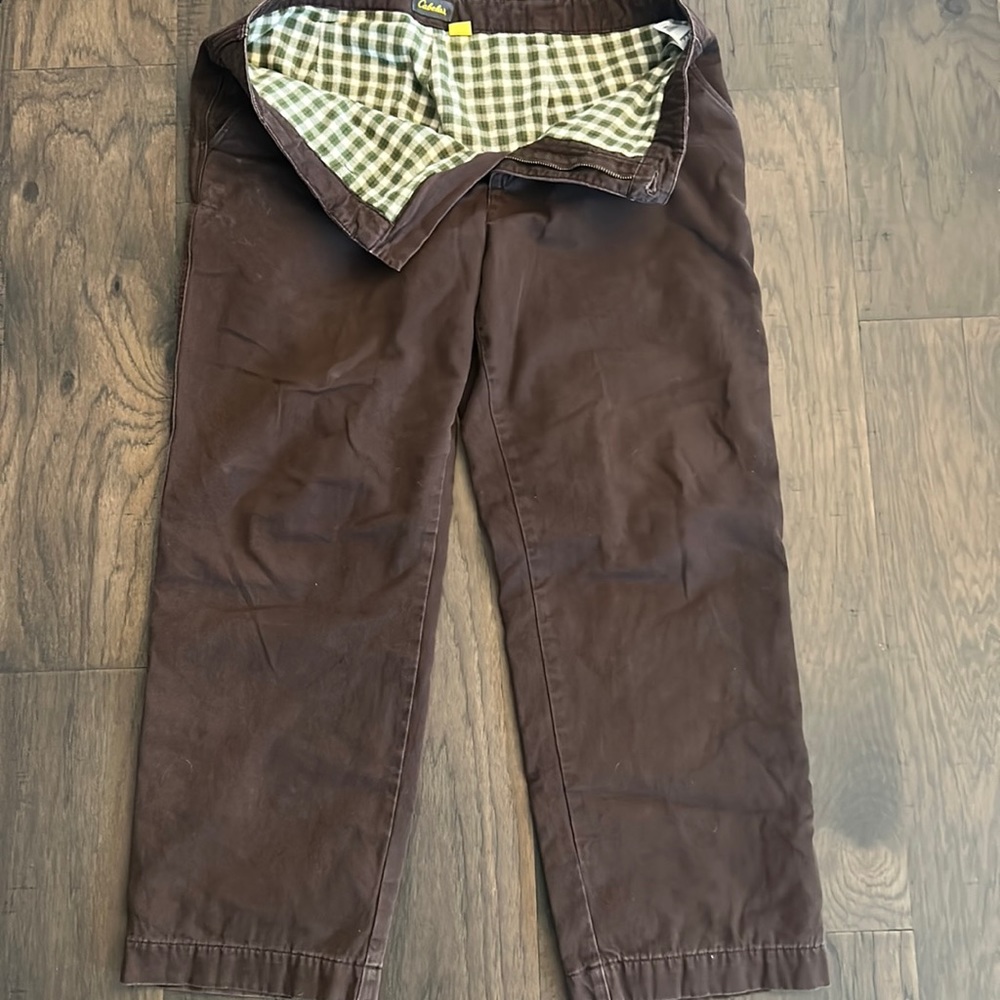 Mens Cabela’s Flannel lined pants 36 x 30 brown